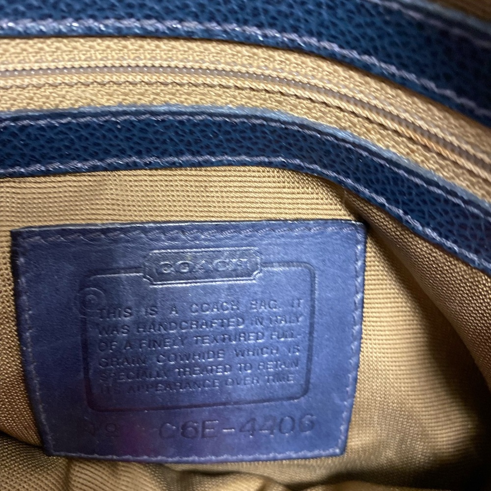 Coach Navy Leather Shoulder Bag - Picture 6 of 6